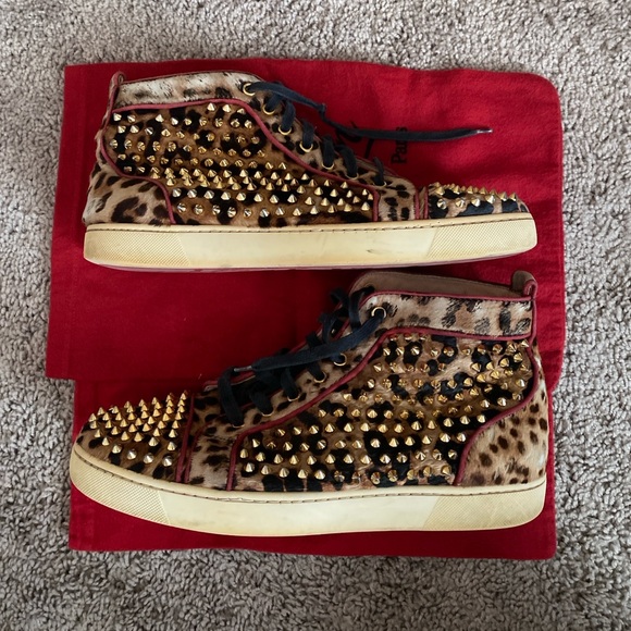 Vintage Rare!!  Christian Louboutin Leopard Studded Sneakers main image 12